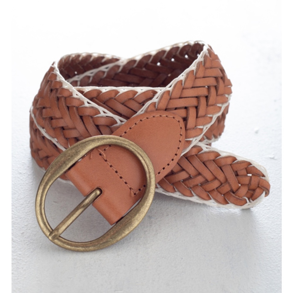 Peruvian Connection Leather Woven Belt size S